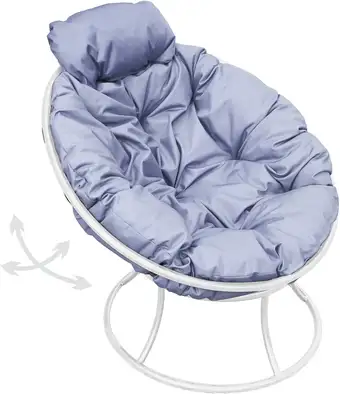 Кресло M-Group Папасан пружинка мини 12080109 (белый/серая подушка) – изображение в каталоге