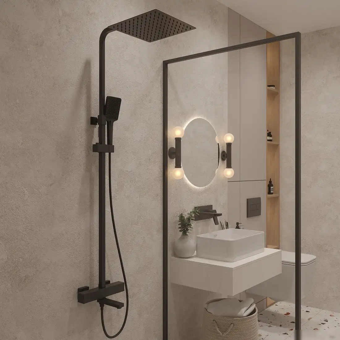 Душевая система Oliveeka 739901 (черный) - фото товара