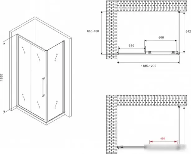 Душевой уголок Abber Schwarzer Diamant AG30120BMH-S70BM - фото товара