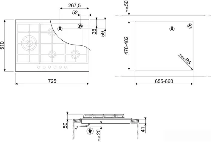 Варочная панель Smeg PX375L - фото товара