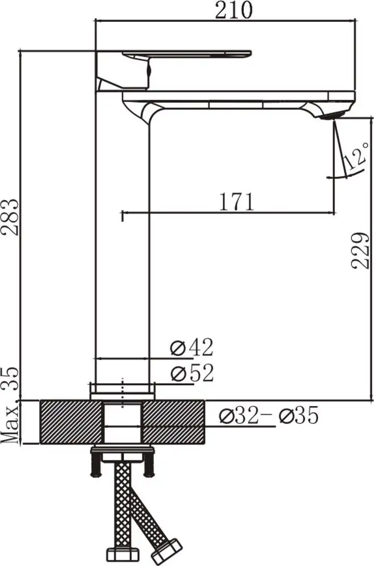 Умывальник Lauter 21487-50 + Moon 21СK81691C с сифоном 21635CH (хром) - фото товара