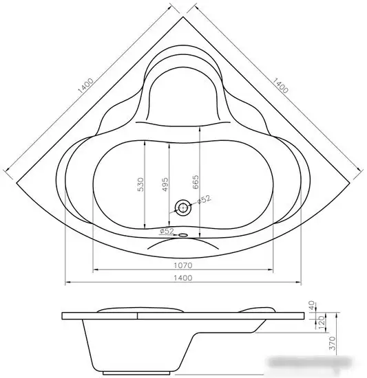 Ванна Lavinia Boho Elegant 140х140 37050140 - фото товара