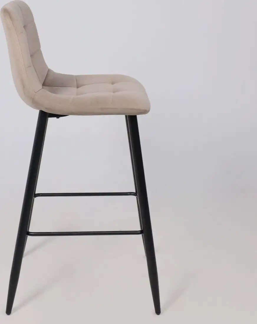 Стул AksHome Stella барный (бежевый велюр HLR08/черный) – фото товара