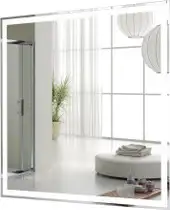 Пекам Зеркало Greta 80x80 greta-80x80spcl (с подогревом, подсветкой, сенсором на прикосновение и часами) – изображение в каталоге