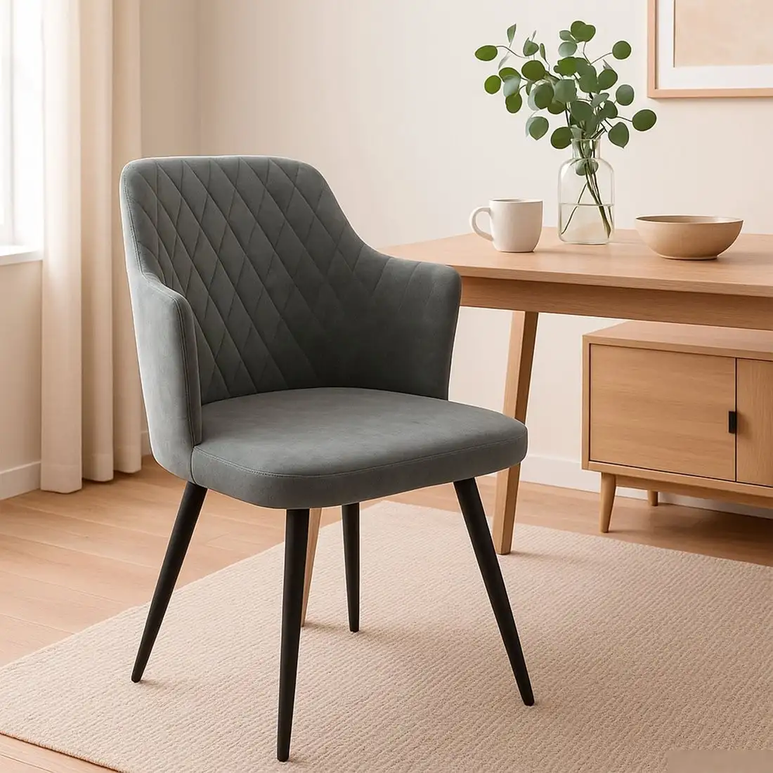 Стул Мамадома Freddy-R1 360 (k10 Антрацит замша Lux/черный) – фото товара