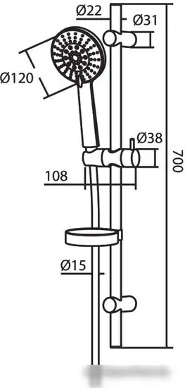 Душевой гарнитур Damixa Palace One 914100000 - фото товара