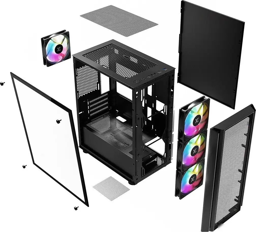 Корпус XASTRA A402M 4FRGB (черный) – фото товара