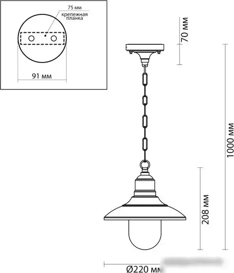 Уличный подвесной светильник Odeon Light Campa 4965/1