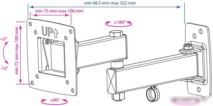 Кронштейн Kromax OPTIMA-104 (черный) – фото товара