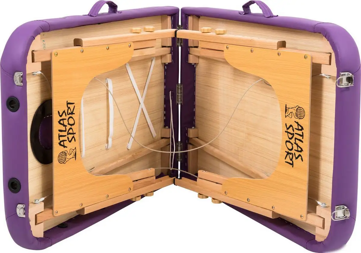 Массажный стол Atlas Sport складной 2-с 60 см деревянный (фиолетовый) – фото товара