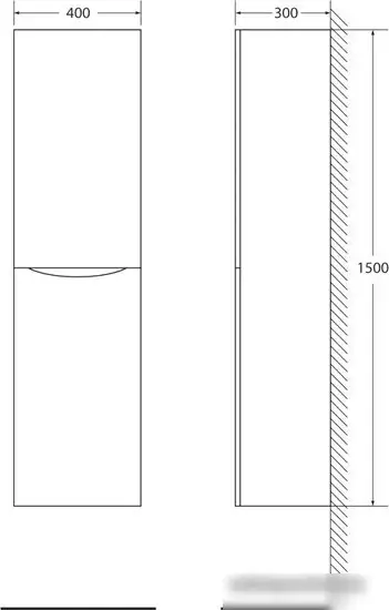 BelBagno Шкаф-пенал Fly-Marino-1500-2A-SC-RW-P-L (rovere moro) – фото товара