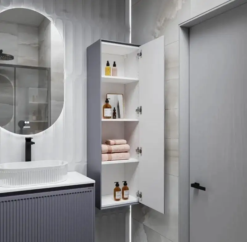 Grossman Шкаф-полупенал для ванной Кристалл-35 303543 – фото товара