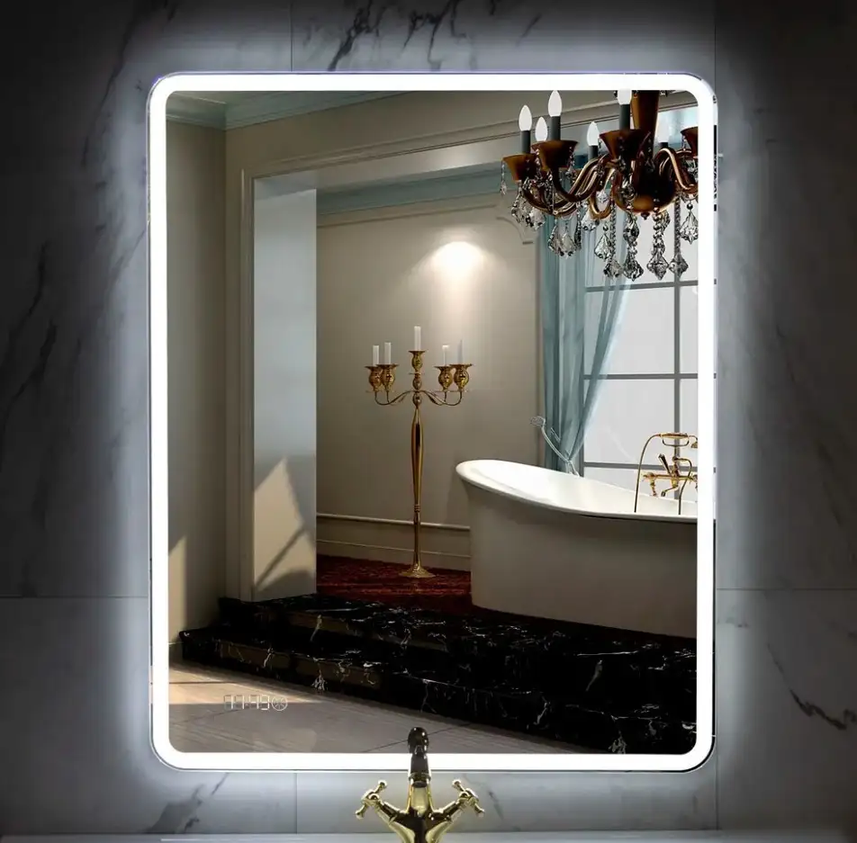 Пекам Зеркало Marta 1 80x110 marta1-80x110scl (с подсветкой, с сенсором на прикосновение, часами) – фото товара