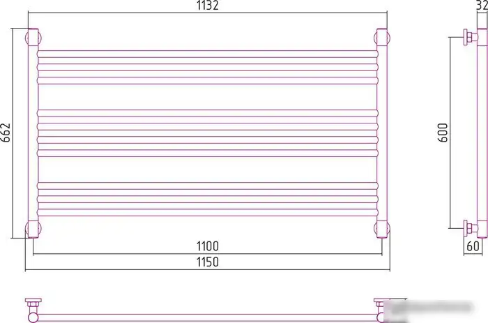 Полотенцесушитель Сунержа Богема L 600x1100 31-0202-6011 - фото товара