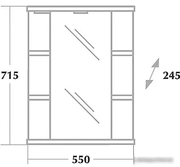 Мебель для ванных комнат Onika Шкаф с зеркалом Глория 55.01 R 205505 – фото товара