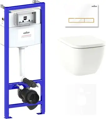 Унитаз Lavinia Boho Relfix One Compacto 6 в 1 75110079 (белый/золотистый пластик) - изображение в каталоге