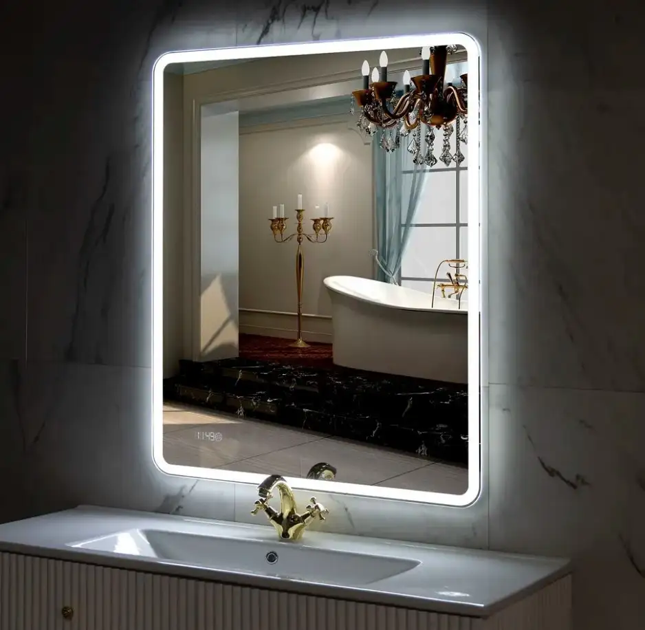 Пекам Зеркало Marta 1 80x140 marta1-80x140scl (с подсветкой, с сенсором на прикосновение, часами) – фото товара