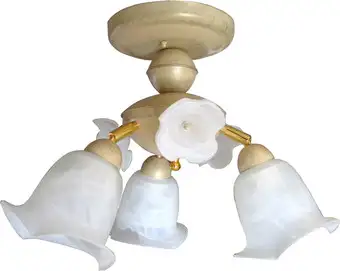 Люстра средней высоты Элетех Кувшинка 131 НПБ 01-3х60-146 Е27 1005403778 (бежевый/золото) – изображение в каталоге