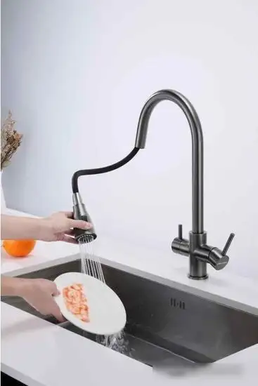 Смеситель Paulmark Lange La214212-GM (вороненая сталь) - фото товара