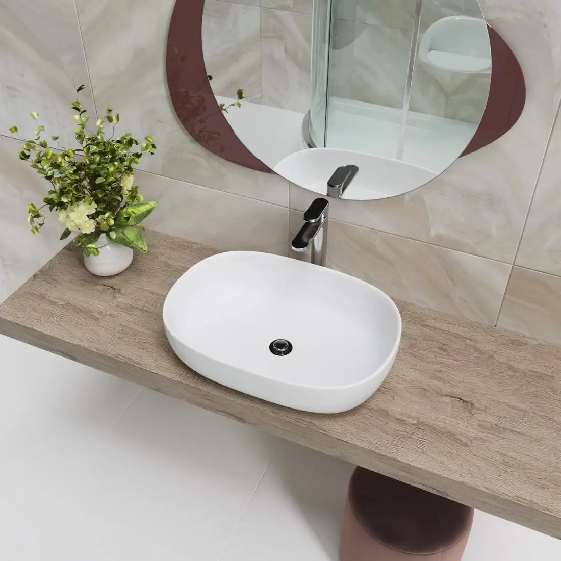 Умывальник Lauter 21836 + клапан 21190CH + сифон 21635CH (хром) - фото товара