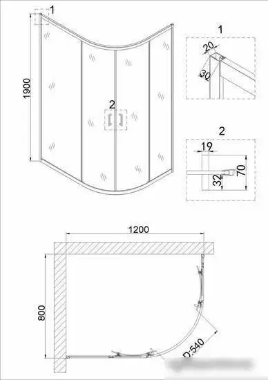 Душевой уголок Niagara NG-6821-08 120x80x190 - фото товара