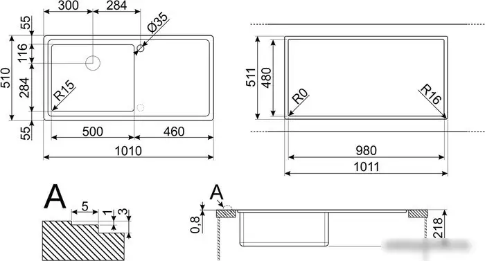 Кухонная мойка Smeg LFT100D - фото товара