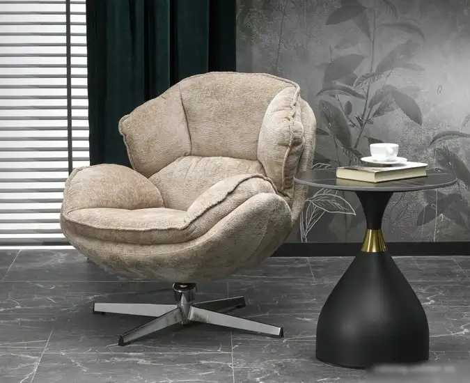 Интерьерное кресло Halmar Guido (бежевый/хром)