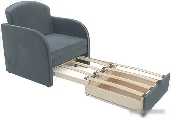 Кресло-кровать Мебель-АРС Малютка (велюр, серо-синий HB-178 26)