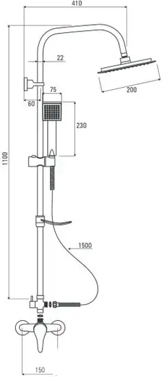 Душевая система Deante Neo Joko NBJ 01SK - фото товара