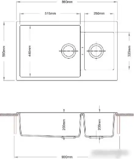 Кухонная мойка Longran Enigma ENG860.500 15 (крома) - фото товара