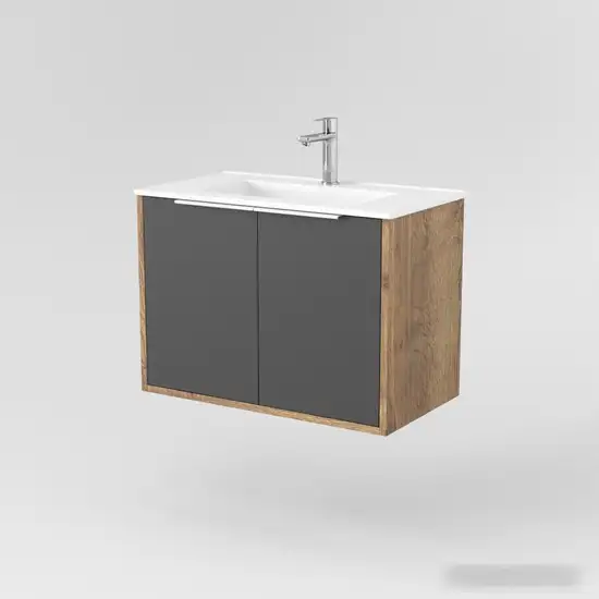 Дабер Тумба под умывальник 018 WeltWasser Deilbach 7517-70 Т18.7W.0.22Б (дуб галифакс/серый/ручка белая) – фото товара