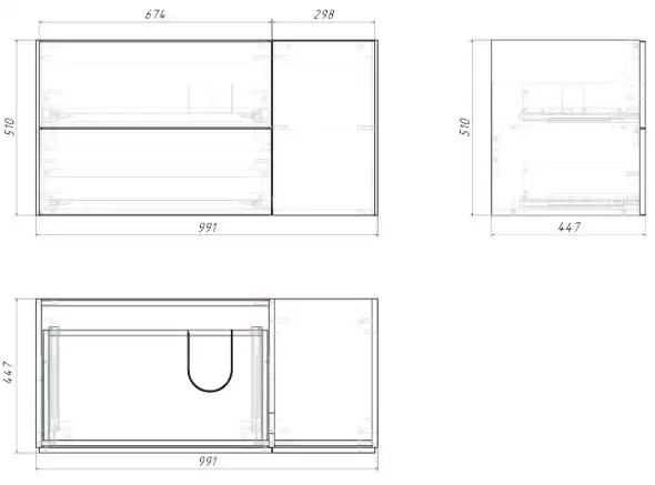 Grossman Тумба под умывальник Адель 100 см подвесная (белый) – фото товара