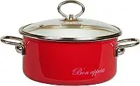 Кастрюля СтальЭмаль Bon Appetit 8SD225S (вишневый)