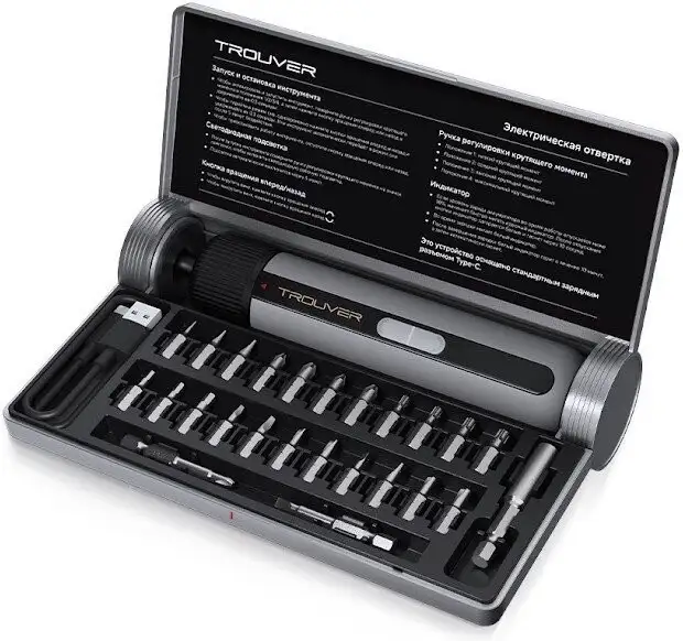 Электроотвертка Trouver 4V Electric Screwdriver Kit (с АКБ, кейс) – фото товара