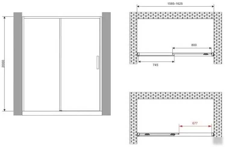 Душевая дверь Abber Komfort AG93160B - фото товара