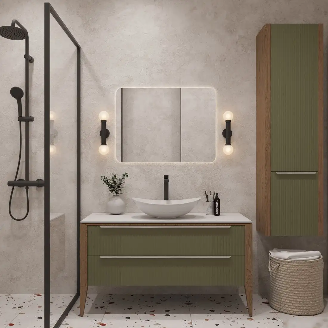 ЗОВ Тумба под умывальник Валенсия 120 MV1200RAL6013-KP13W (белый) – фото товара