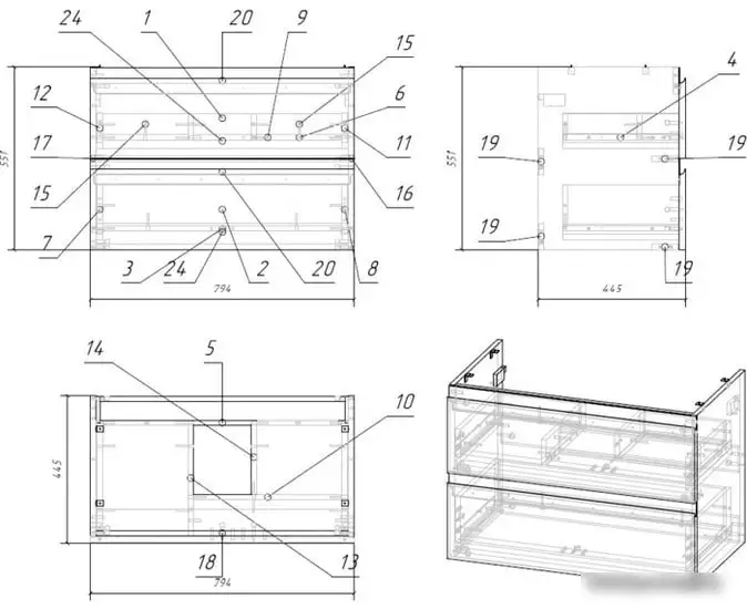 Cersanit Тумба Moduo 80 SZ-MOD80-BL/Wh под умывальник – фото товара