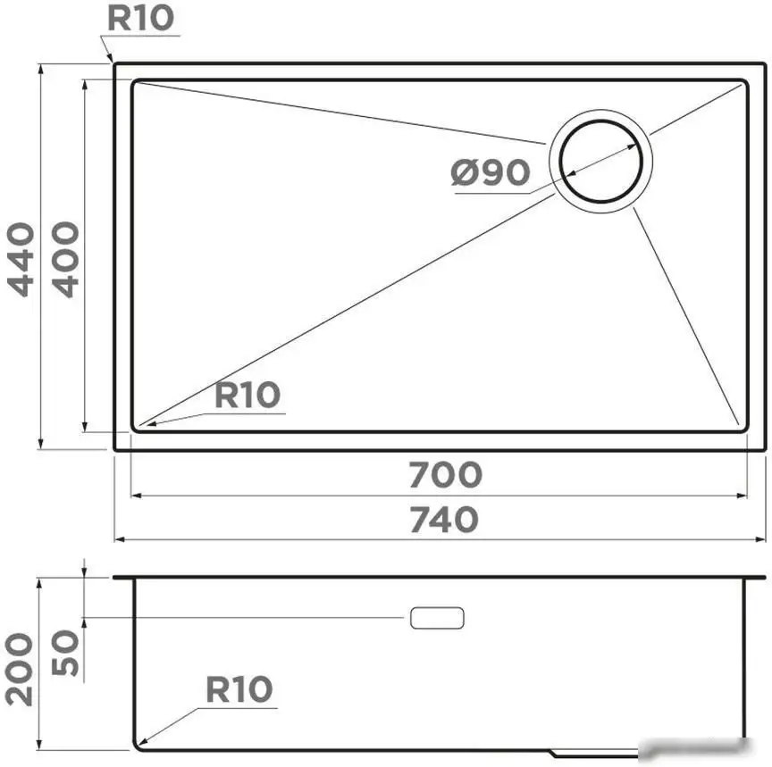 Кухонная мойка Omoikiri TAKI 74-U/IF SIDE GB (графит) - фото товара