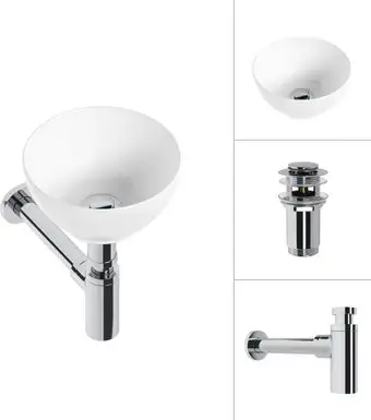 Умывальник Lauter 21601E + клапан 21190CH + сифон 21635CH (хром) - изображение в каталоге