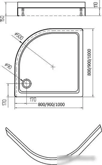 Душевой поддон Aquatek DPA-0000002 100x100 (без сифона) - фото товара