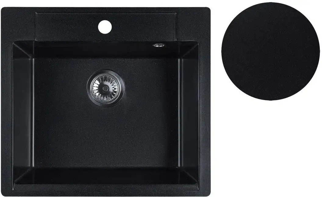 Кухонная мойка Marblan Cubi (оникс, с сифоном) - фото товара