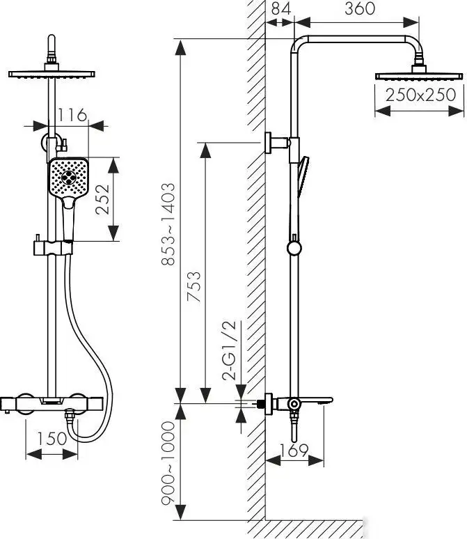 Душевая система Kaiser Serio 05382-15 - фото товара