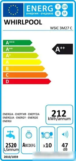 Посудомоечная машина Whirlpool WSIC 3M27 C - фото товара