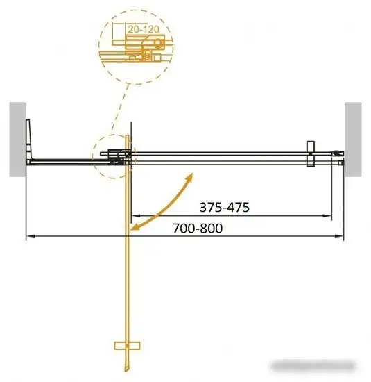 Душевая дверь Cezares SLIDER-B-1-70/80-GRIGIO-Cr - фото товара