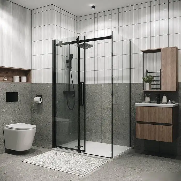 Душевой уголок Grossman Classic 100x80x195 120.K33.04.1080.21.00 (черный матовый/стекло прозрачное) - фото товара