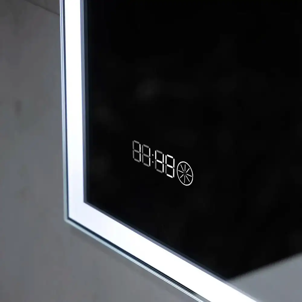 Пекам Зеркало Greta 80x70 greta-80x70scl (с подсветкой, сенсором на прикосновение и часами) – фото товара