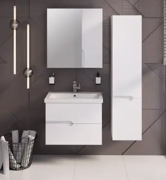 Runo Тумба с умывальником Runo Стокгольм 70 + Como 70 (подвесная) – изображение в каталоге