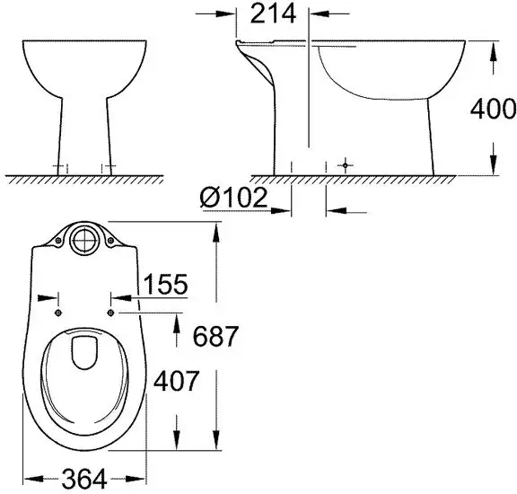 Унитаз Grohe Bau 39429000 - фото товара