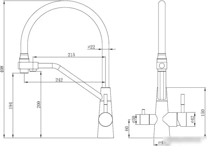 Смеситель Esko K25 W - фото товара