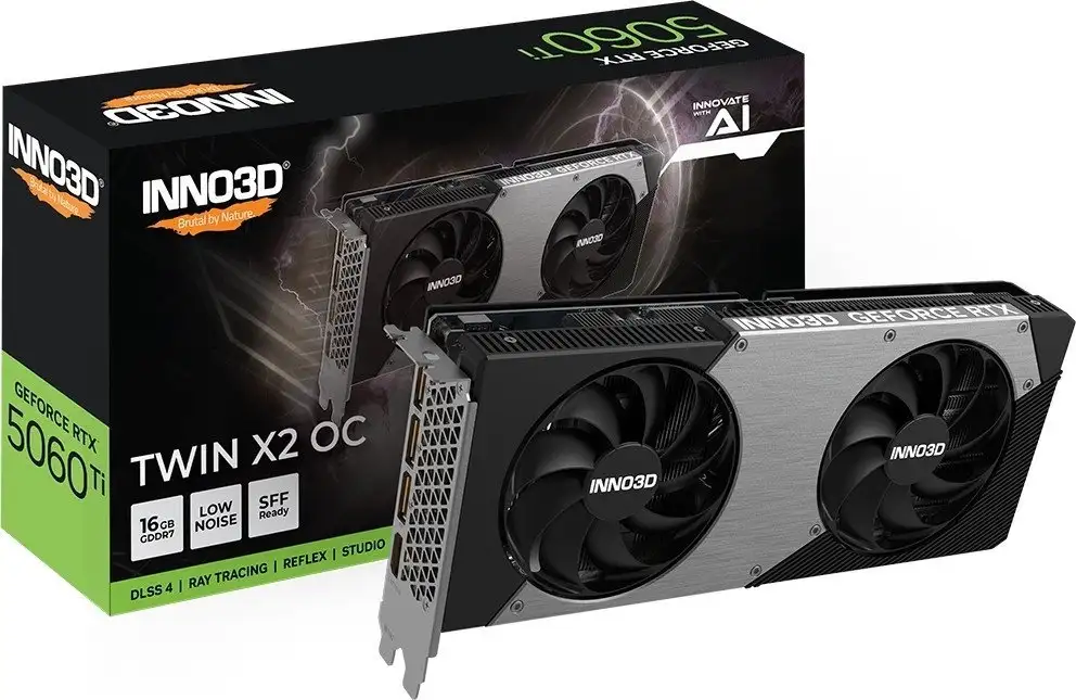 Видеокарта Inno3D GeForce RTX 5060 Ti 16GB Twin X2 OC N506T2-16D7X-191073N – фото товара